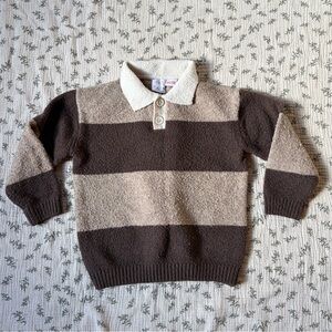 Zara Boys Striped Brown Sweater